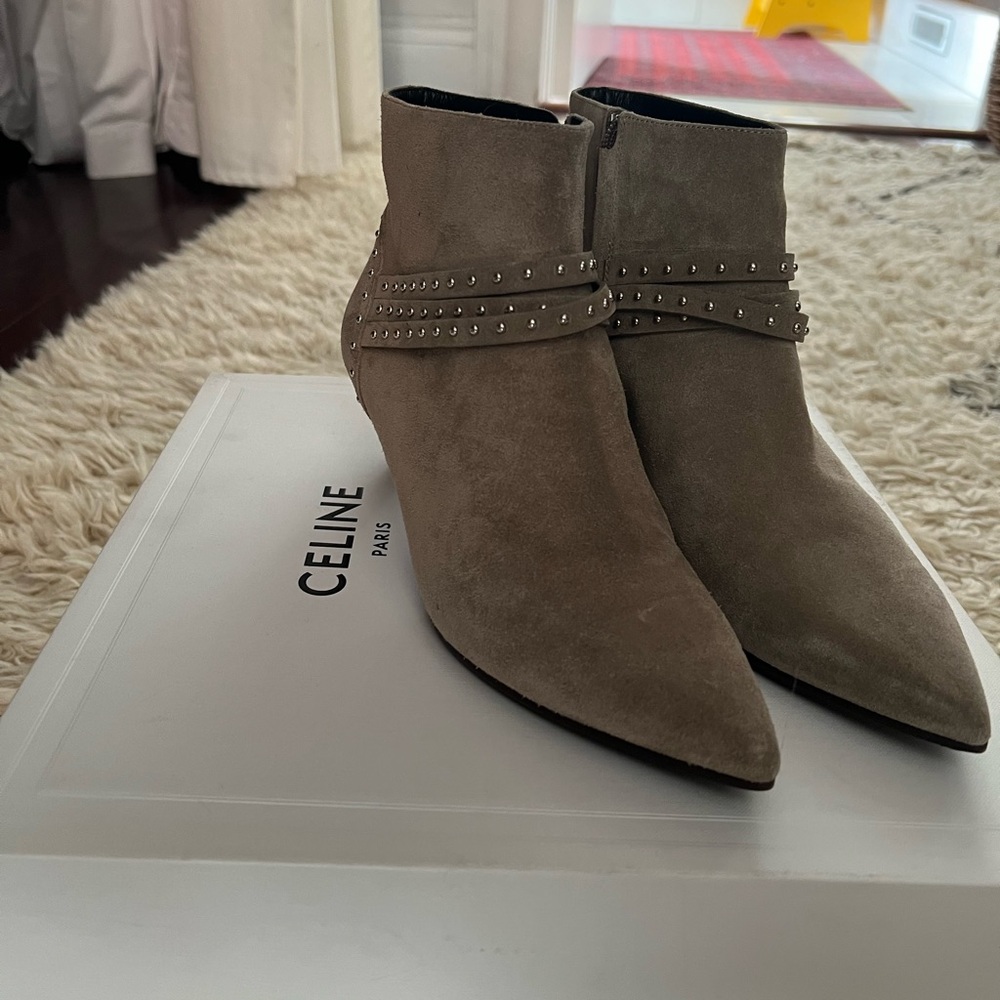 Celine studded strap boots